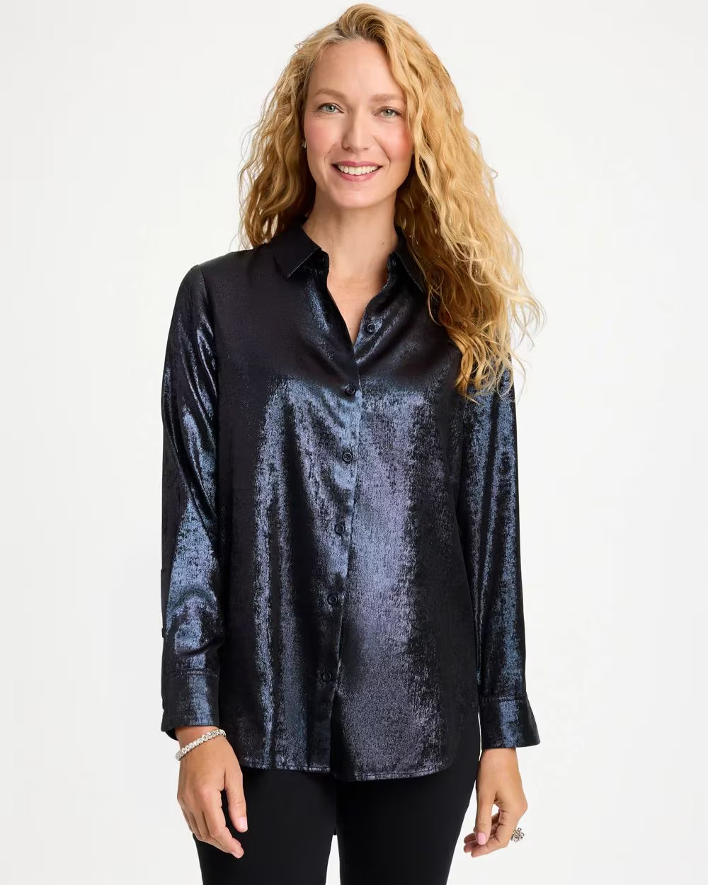 Chiffon Collared Long-Sleeve Tunic | Chico's
