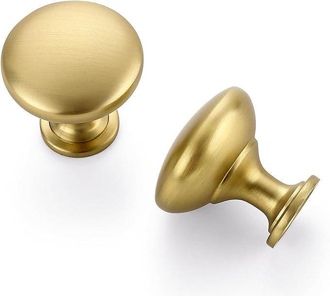 Ravinte 10 Pack Gold Round Zinc Cabinet Brass Knobs for Kitchen Bathroom Closet Dresser Cabinets | Amazon (US)