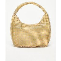 Quiz Gold Embellished Mini Bag, Gold, Women | Very (UK)