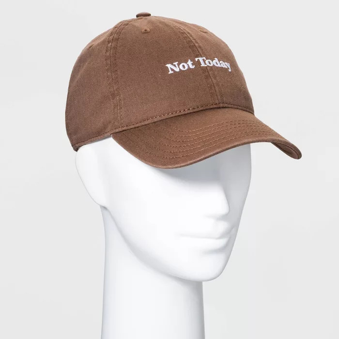 Adult Not Today Baseball Hat - Brown | Target