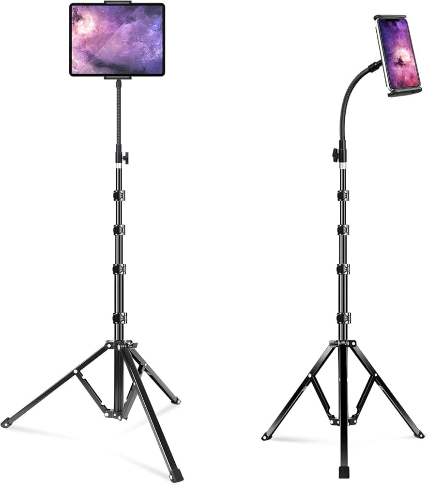 elitehood Tablet Floor Tripod Stand, Stronger Gooseneck iPad Tripod Stand, 72" Adjustable iPad St... | Amazon (US)