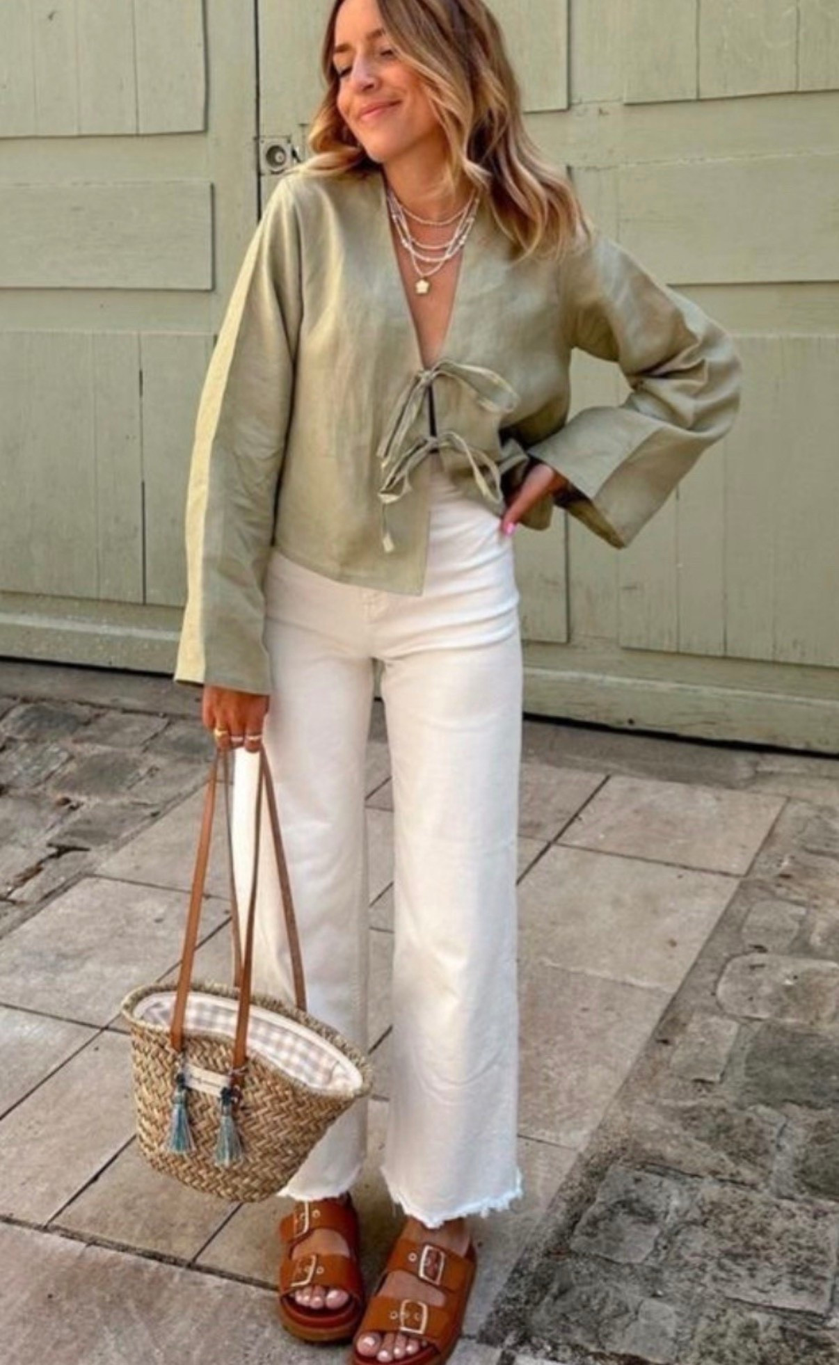 Recreate the look - Style inspo from Pinterest to your cart! Linking like and similar items to help you re-create this look and style from Pinterest 🍃🌸


#trending outfit
#Pinterest outfit inspo
#Pinterest inspired 
#amazon jewelry
#beachy jewelry 
#starfish necklace 
#pendant necklace 
#beaded necklace 
#cropped jeans
#raw hem jeans
#white jeans
#mother jeans
#straight leg jeans 
#cream jeans
#beach bag
#beach tote 
#straw handbag
#straw purse
#leather handles
#straw tote 
#wide tote
#green top
#bow tie front blouse
#spring top
#sage green top 
#feminine blouse
#leather sandals
#flatbed sandals
#jelly sandals
#birkenstock dupe 
#project cloud sandals
#steve madden sandals
#wide leg jeans
#mom jeans 
#jeans styled 
#abercrombie jeans
#designer jeans 
#revolve jeans 
#the look for less
#revolve fashion finds  
#nordstrom finds
#gap fashion finds
#anthropologie finds 
#Amazon fashion 
#spring fashion
#spring transition outfit
#spring style Inspo 
#style inspo
#fashion inspo
#outfit inspo
#casual style
#elevated casual
#casual outfit
#classic style 
#casual chic 
#work fashion
#work outfit
#work appropriate 
#office outfit 
#polished look
#weekend style
#easy weekend outfitt
#day date outfit
#wine tasting outfit  
#mom style 
#mom outfit 
#errands outfit 
#airport outfit 
#travel outfit 
#travel style 
#beach day outfit
#beach dinner outfit 
#site seeing outfit 
#European vacation 
#street style
#new York style
#city outfit 
#date night outfit 
#pinterest inspired
#photo credit to Pinterest 
#ootd 

#LTKootd #LTKWorkwear #LTKSeasonal