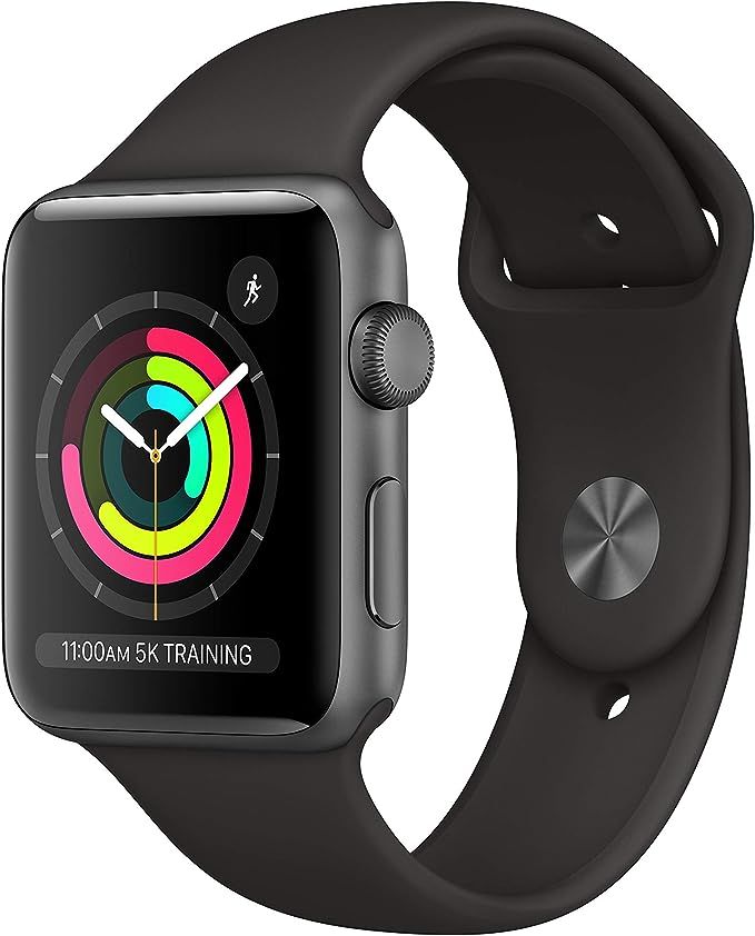 Apple Watch Series 3 (GPS, 42mm) - Space Gray Aluminum Case with Black Sport Band | Amazon (US)
