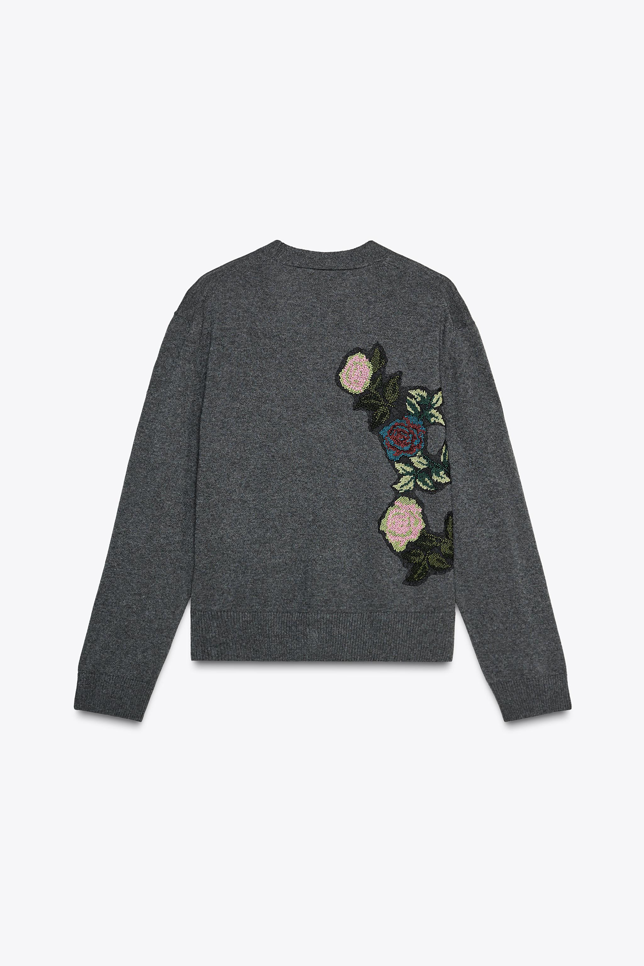 FLORAL EMBROIDERY KNIT CARDIGAN | Zara US