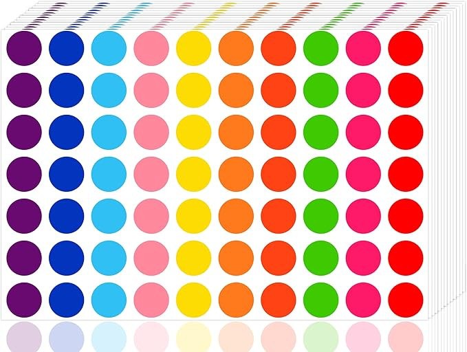 3500 Pieces Dot Stickers, 3/4 inch Color Coding Labels, 10 Color Circle Price Stickers for Office... | Amazon (US)