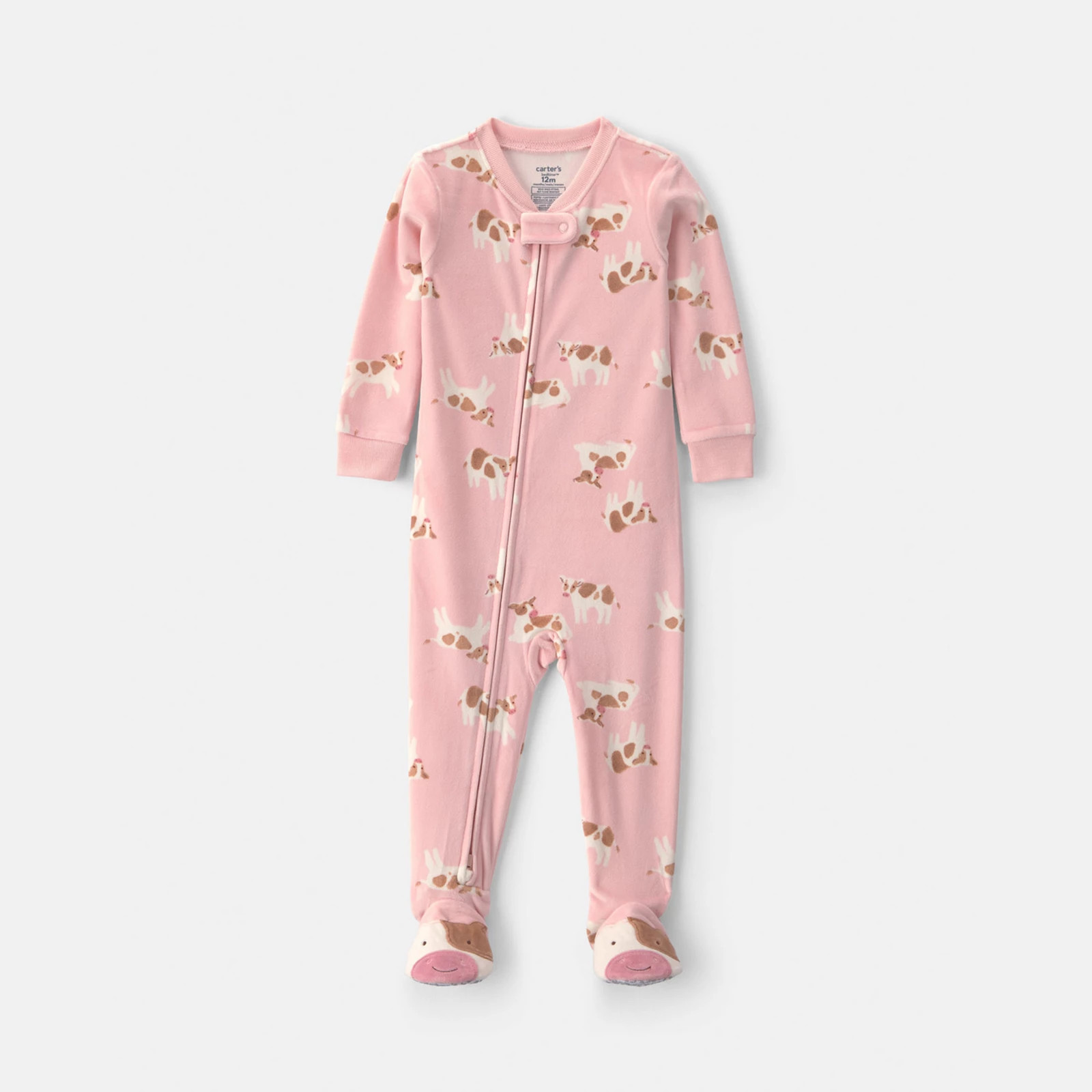 Baby & Toddler Girl Carter's 2-Way Zip DreamPlush Snug Fit Footed Pajama, Toddler Girl's, Size: 12 Months, Pets | Kohl's