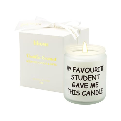 Lihome Teacher Appreciation Gifts - Funny Teacher's Day, Birthday, Thanksgiving, Christmas Gifts, Vanilla Coconut Candles | Amazon (US)