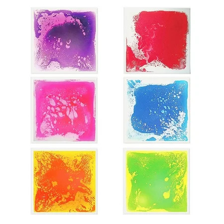 Liquid-Encased Sensory Tiles Set of 6 Colorful Early Learning Square Sensory Activity Play Mats for  | Walmart (US)