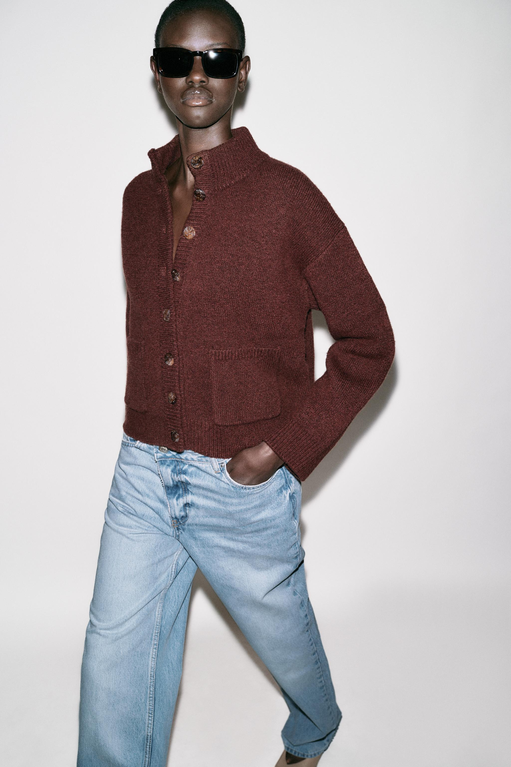 HIGH NECK KNIT BOMBER JACKET | Zara US