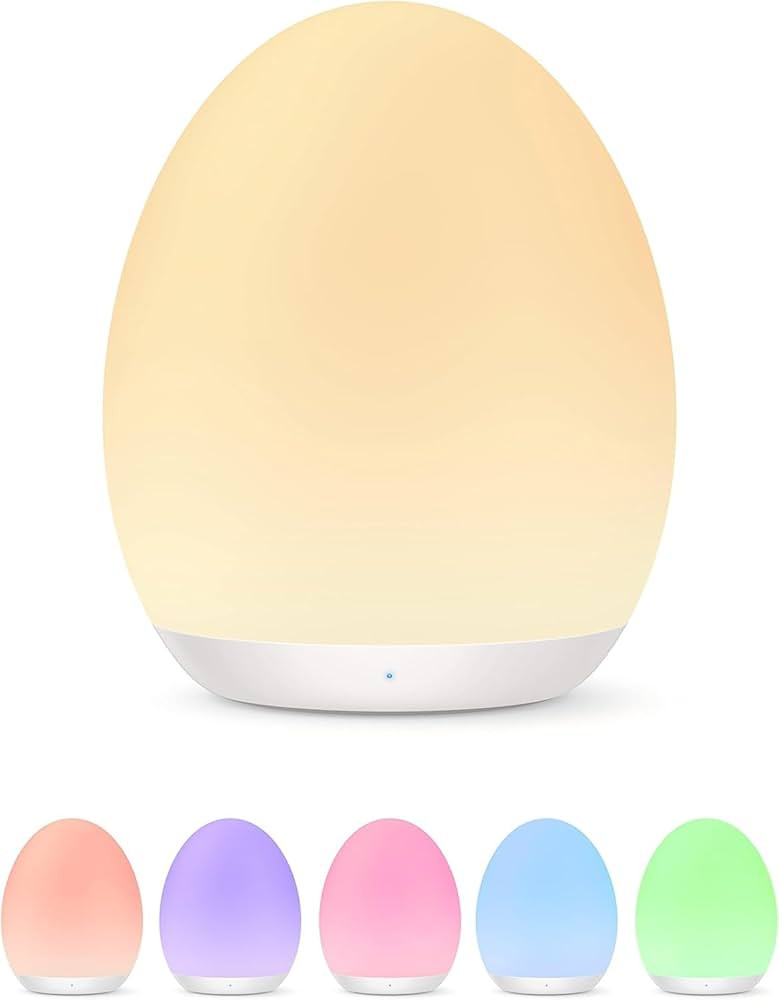JolyWell Night Light for Kids, Egg Light for Nursery with 7 RGB Colors Changeable & Stepless Dimm... | Amazon (US)