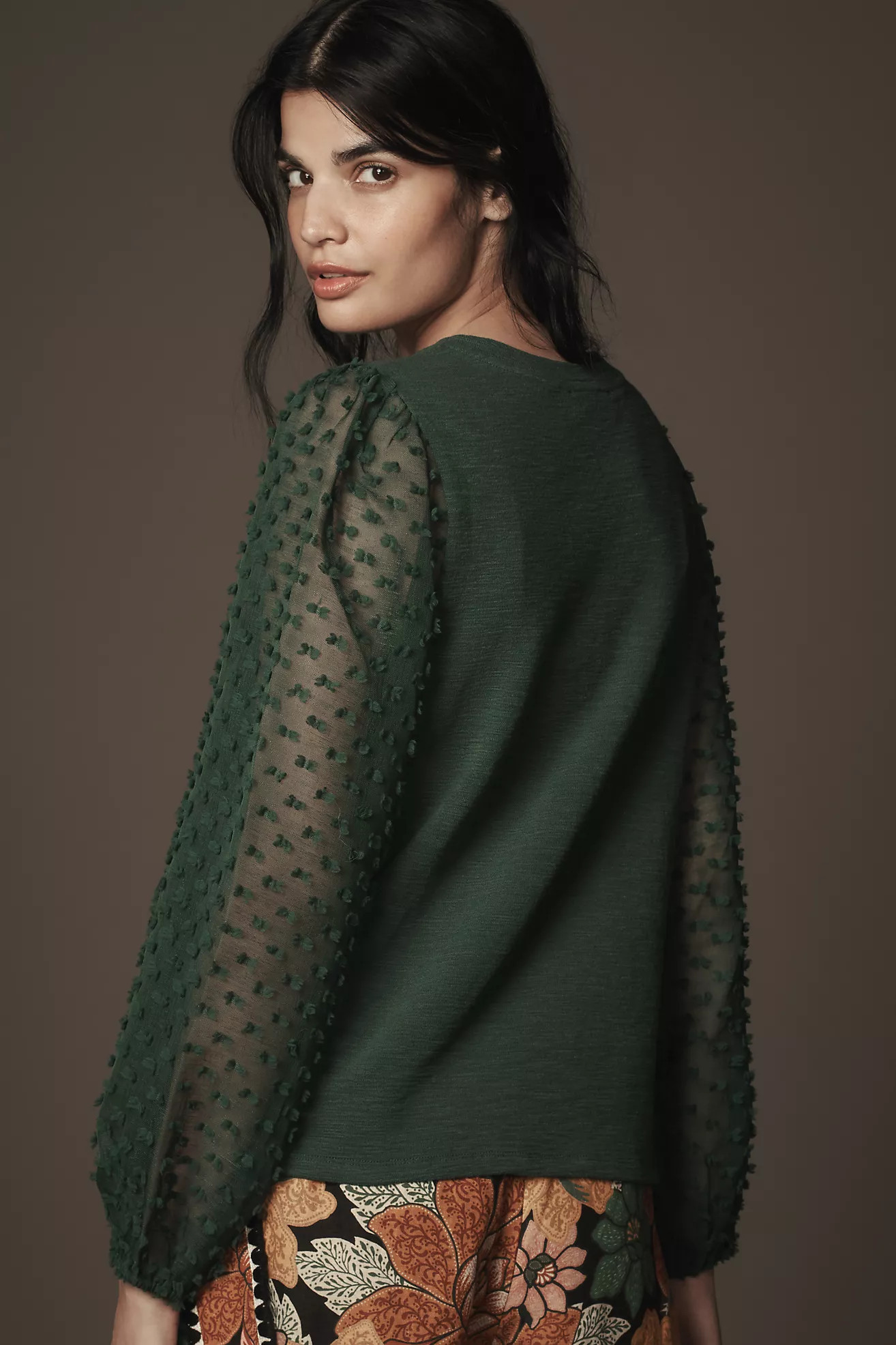 Maeve Textured-Sleeve Top | Anthropologie (US)