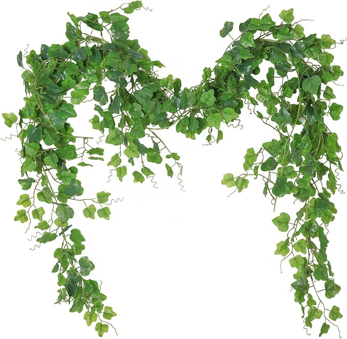 RECUTMS Artificial Vines Ivy Garland 2Pcs 6Ft Fake Hanging Vine Plants Faux Green Grape Leaves Gr... | Amazon (US)