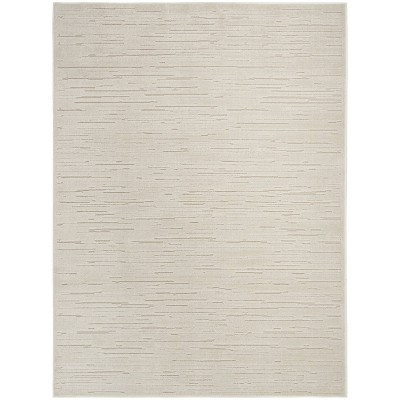 Nourison 6'7"x9'2" Care Free Abstract Machine Woven Area Rug Beige: Modern Indoor Low Pile for Living Room & Bedroom | Target