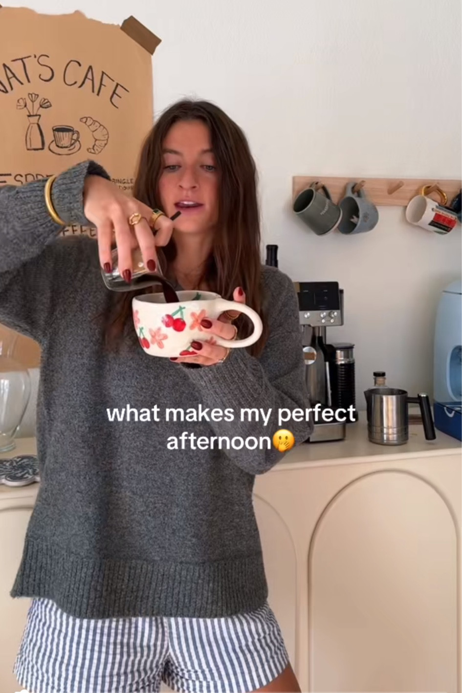 afternoon coffee + cozies☁️☕️ 

always get sooo many questions on this mug!! linked the exact one

coffee mug, sweater, winter outfit, boxer shorts 

#LTKHome #LTKSeasonal #LTKFindsUnder50