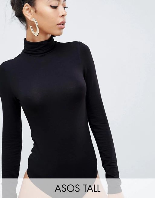 ASOS DESIGN Tall turtleneck long sleeve body in black | ASOS US