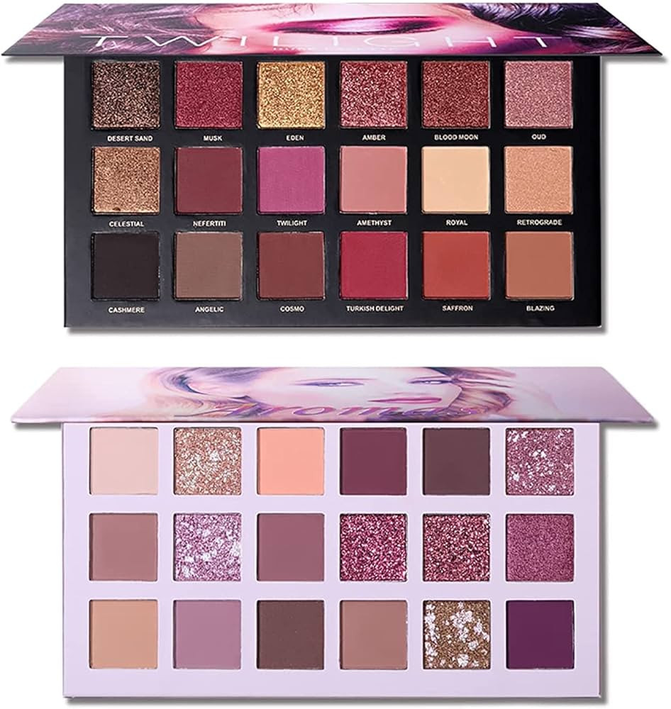 UCANBE 2Pcs Twilight Dusk & Aromas Nude Eyeshadow Palette Makeup Set, Matte Shimmer Glitter Press... | Amazon (US)