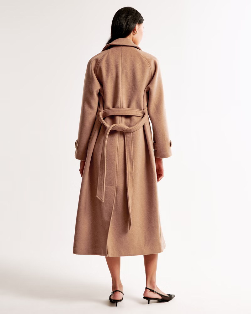 Women's Wool-Blend Trench Coat | Women's Coats & Jackets | Abercrombie.com | Abercrombie & Fitch (US)