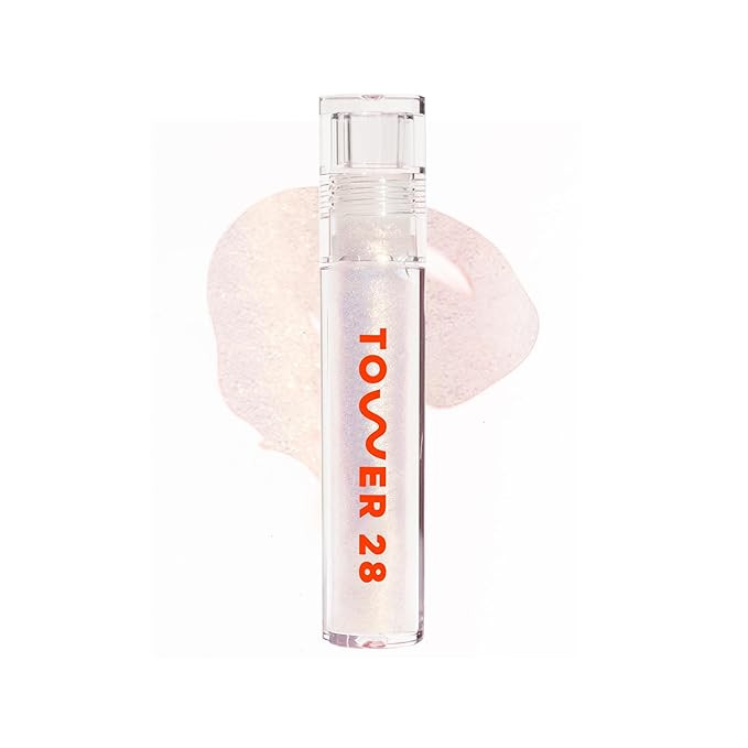 Tower 28 ShineOn Lip Jelly, MAGIC, Non-Sticky, Hydrating Vegan Lip Gloss in Clear with Gold Shimm... | Amazon (US)