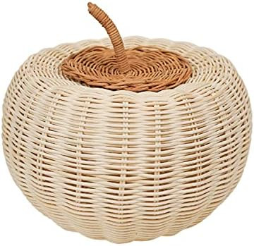 HNC ECOLIFE Wicker Pumpkin Halloween Decor - Candy Holder Bowl - Bucket Trick-or-Treat Candy Bask... | Amazon (US)