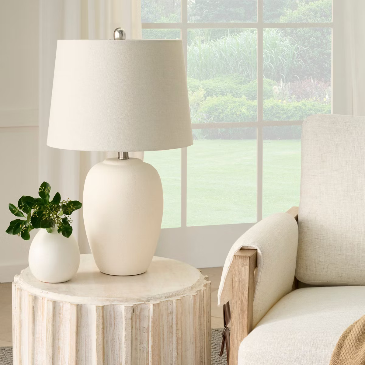 23" Farmhouse Ceramic Urn Pot Table Lamp - Nourison | Target