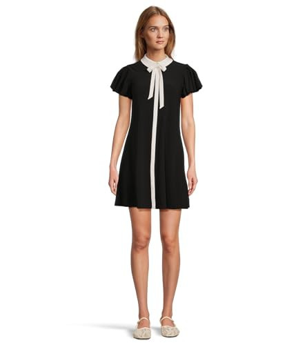 CeCe Womens Collared Bow Neck Puff Sleeve Knit Dress Rich Black Medium | Amazon (US)