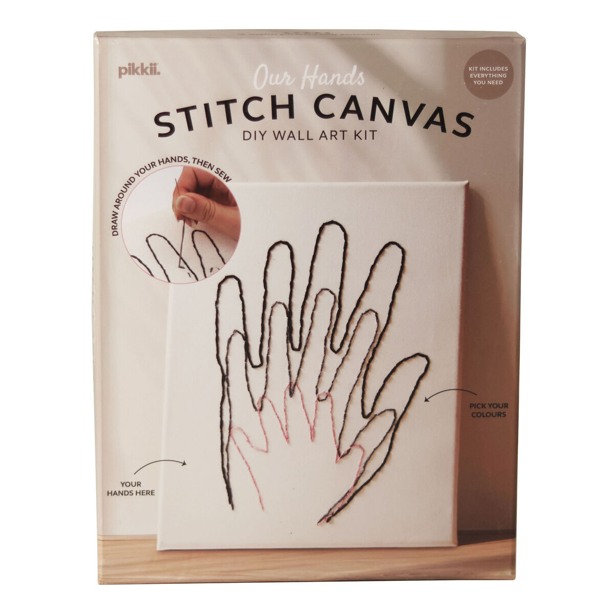 Pikkii Our Hands Stitch Canvas Embroidery Wall Art Kit in White by World Market | World Market