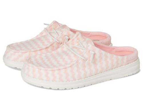 HEYDUDE Women's Wendy Slip Terry Stripe Loafer Pink/White | Amazon (US)