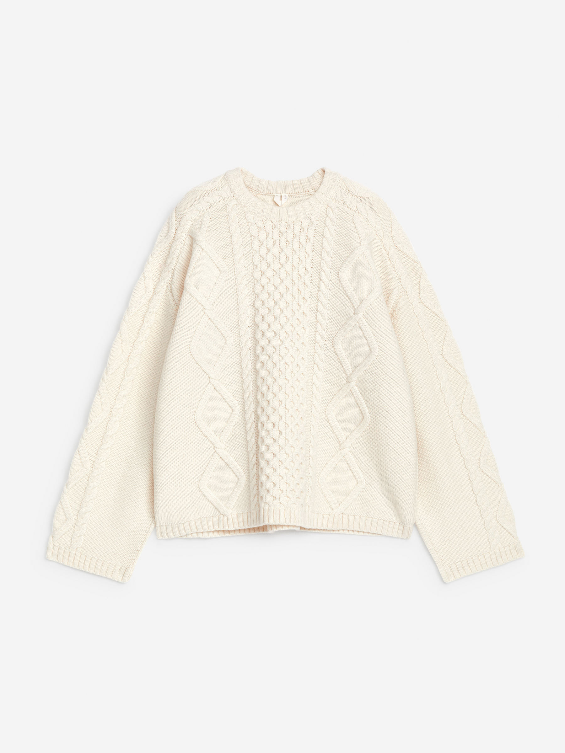 Cable Knit Wool Jumper – Off White – Women – ARKET GB | Arket UK