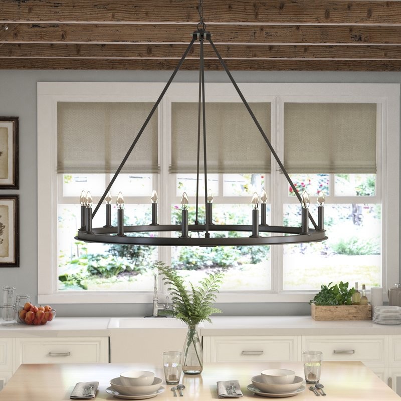 Shayla 12-Light Wagon Wheel Chandelier | Wayfair North America