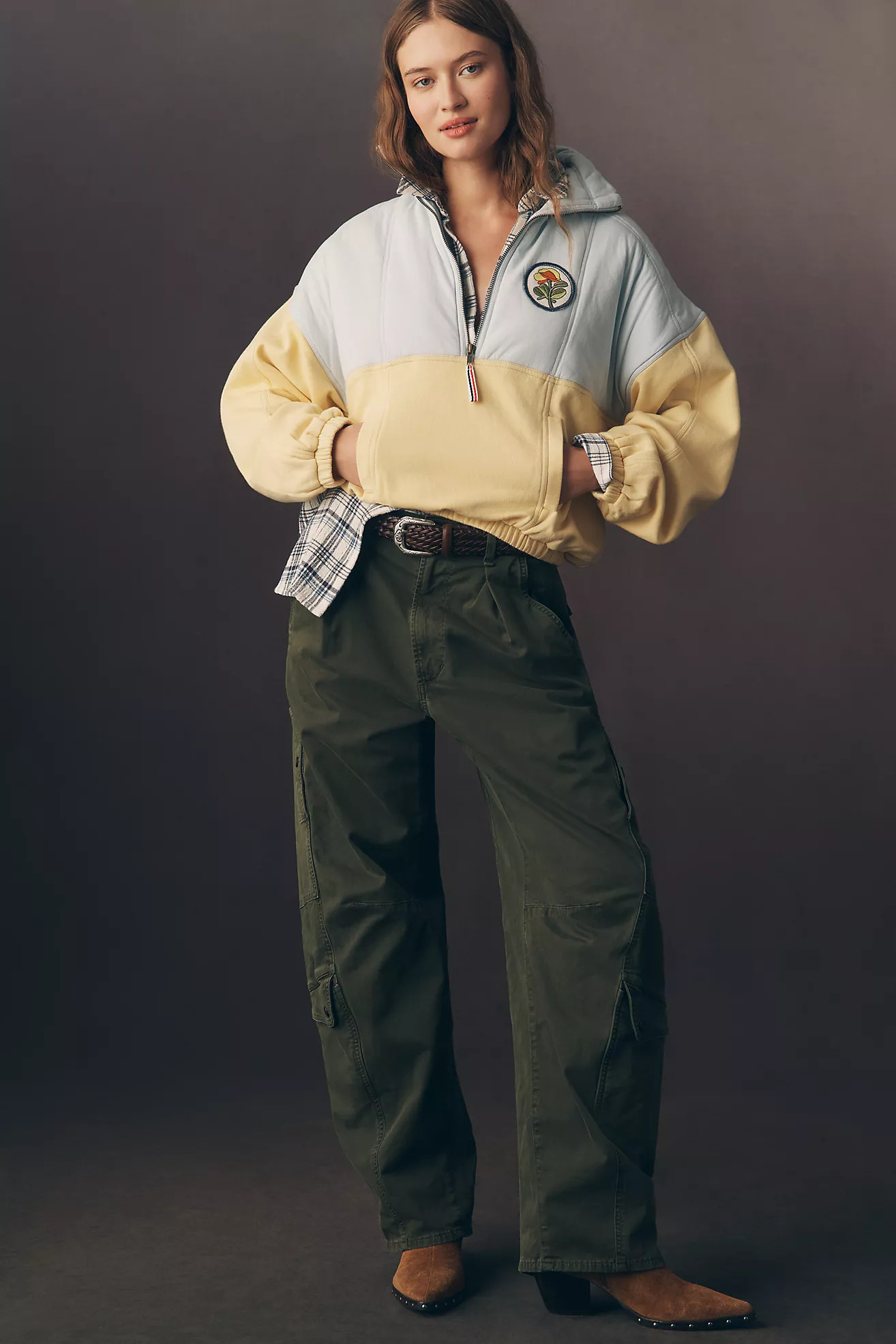 Pilcro Shetland Half-Zip Pullover Sweatshirt | Anthropologie (US)