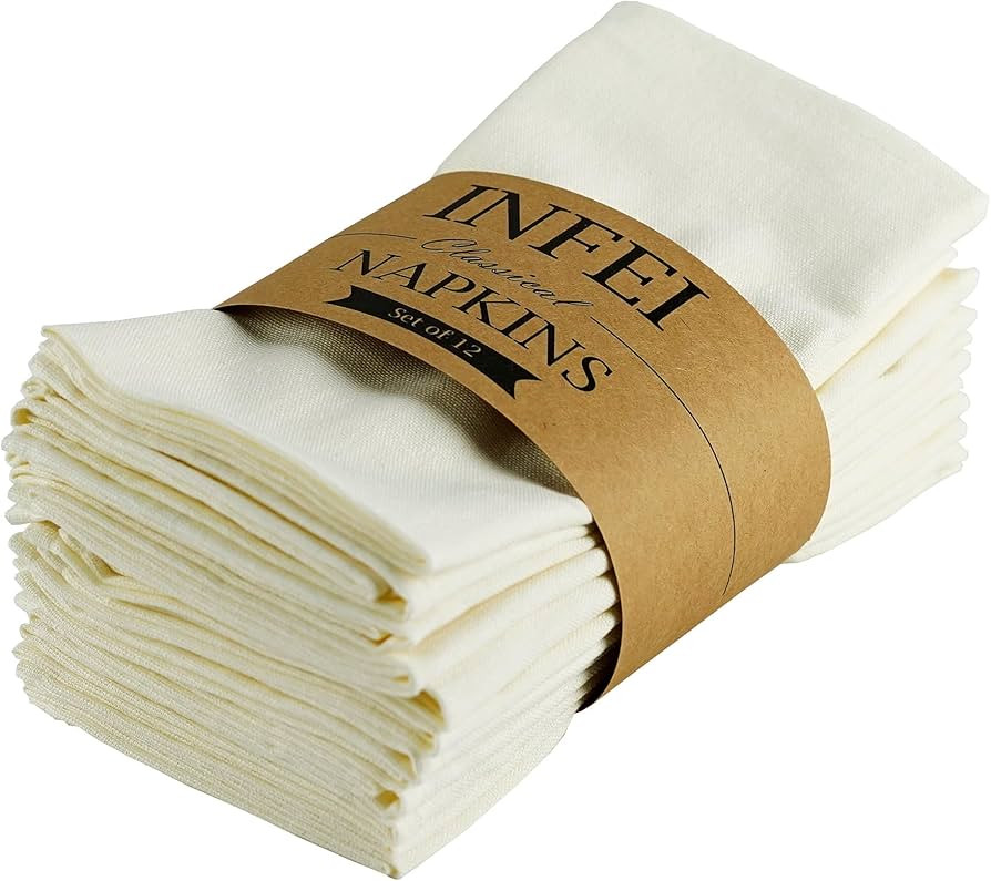 Solid Color Cotton Linen Blended Thin Dinner Cloth Napkins - Set of 12 (40 x 40 cm) - for Events ... | Amazon (US)