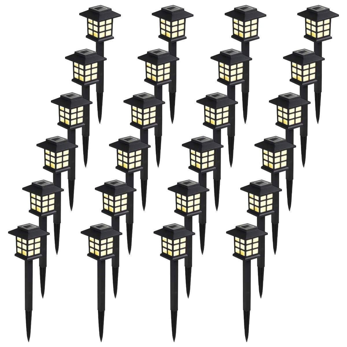 24 Pack Solar Lights Outdoor Decorative, Solar LED Waterproof Pathway Lights Outdoor, Solar Power... | Walmart (US)