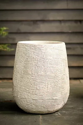 Fiber Concrete Textured Tall Planter, 22" | Terrain