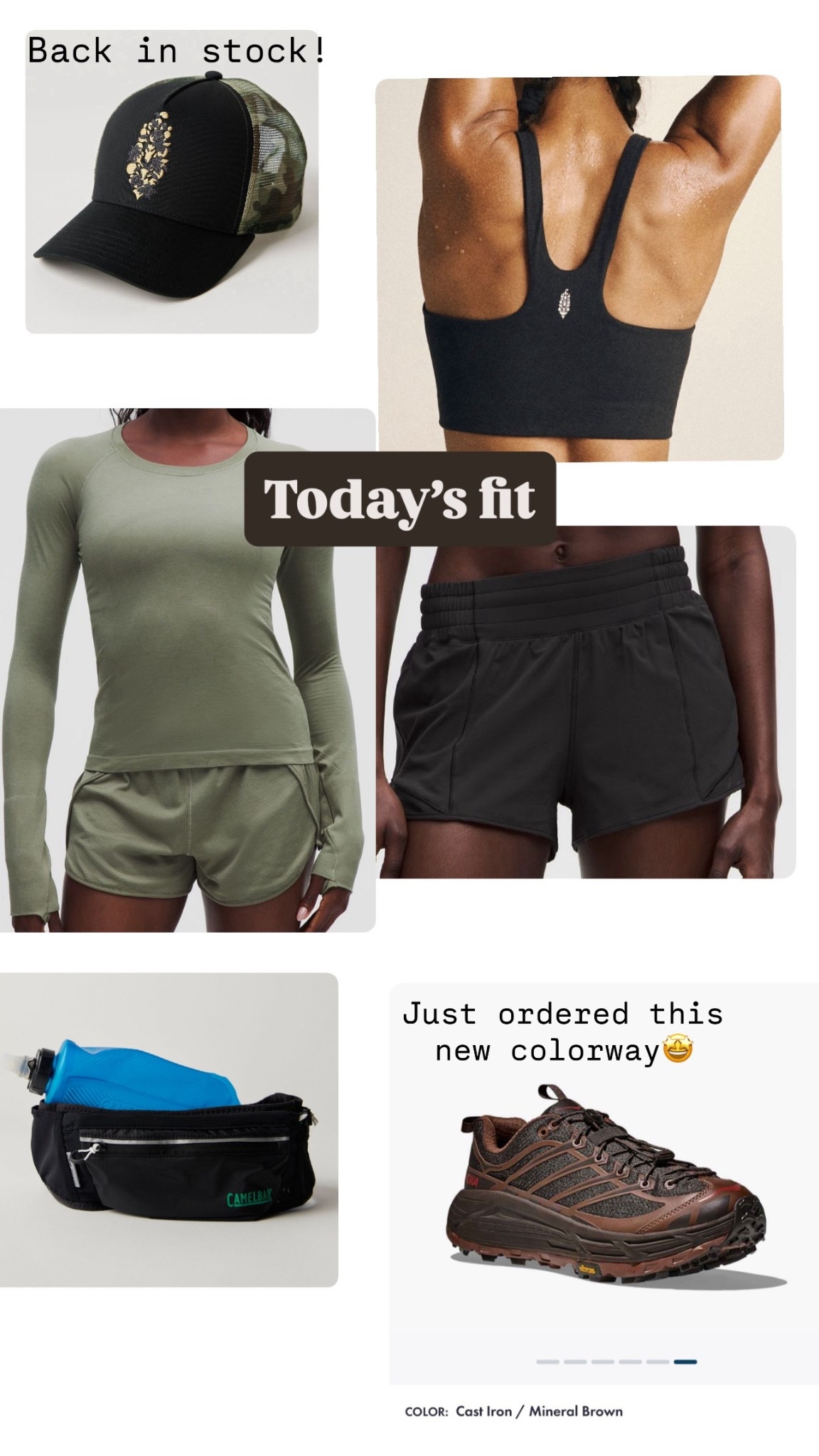 Immediately ordered the new colorway of Mafate three2’s 🤎 the link is showing black, but click on it and it takes you to the new mineral brown
Shorts sz 4
Bra sz small
Long sleeve sz 6
Camelback xs/sm
Shoes tts

#LTKSeasonal #LTKActive