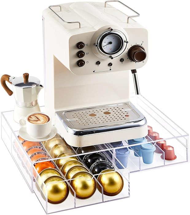 Acrylic Coffee Pod Holder Drawer Compatible with K Cup Pods, Holds up to 36 Large or 42-66 Small ... | Amazon (US)