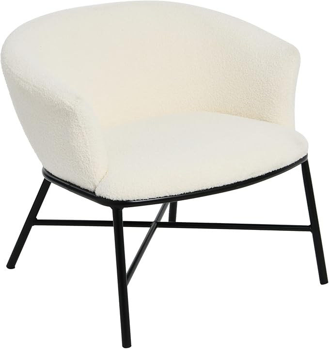 Creative Co-Op Bowery Boucle Upholstered Armchair, White Accent Chair | Amazon (US)