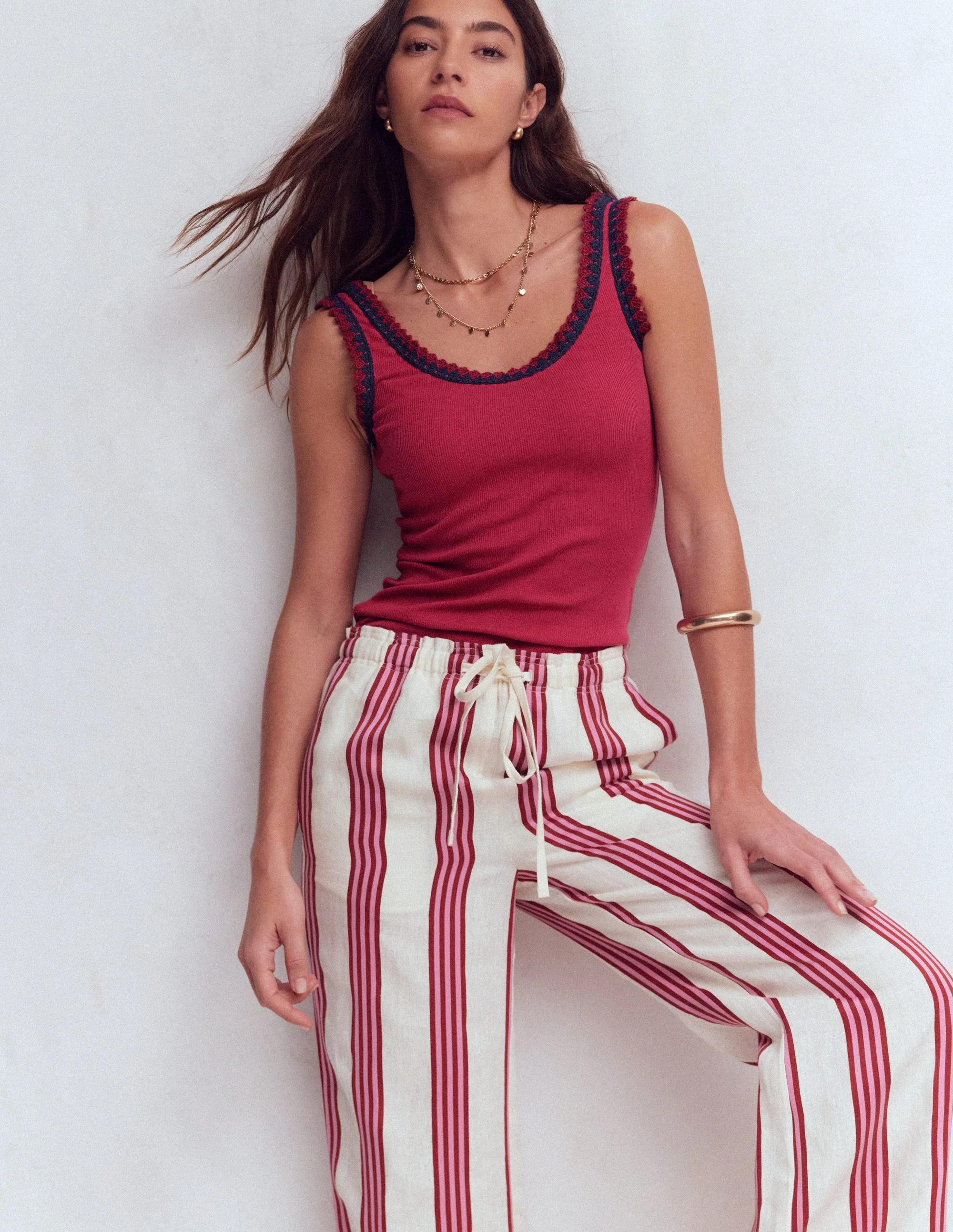 Maddie Trim Detail Vest-Terracotta Red | Boden (US)