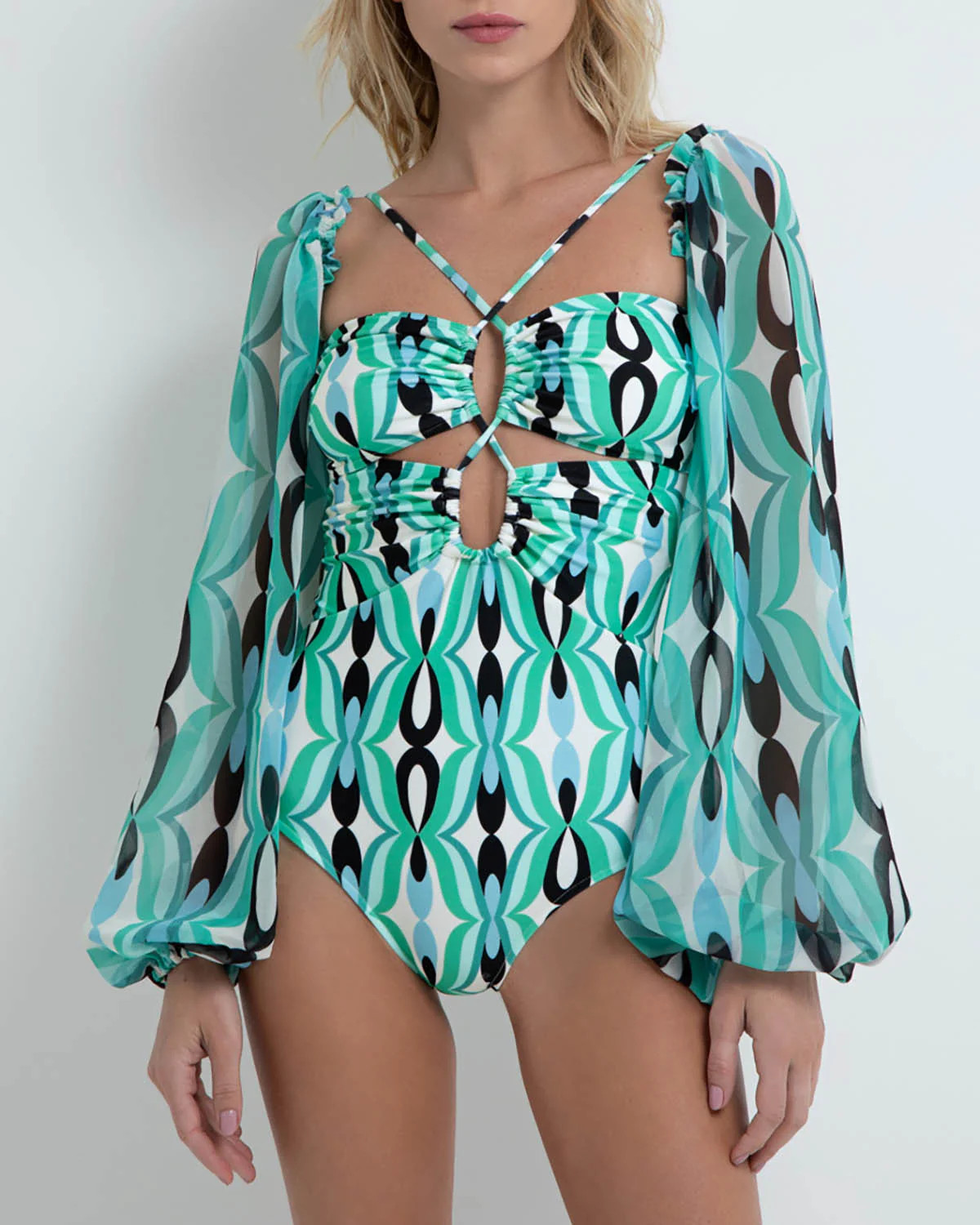 TWIST LACE-UP ONE PIECE WITH REMOVABLE SLEEVES (FINAL SALE) | PatBO