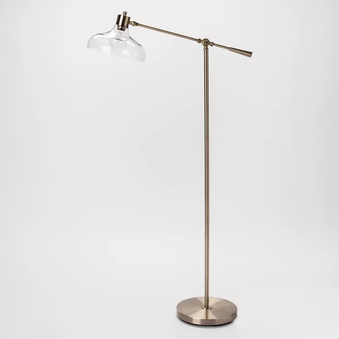 Crosby Glass Shade Floor Lamp Brass - Threshold™ | Target