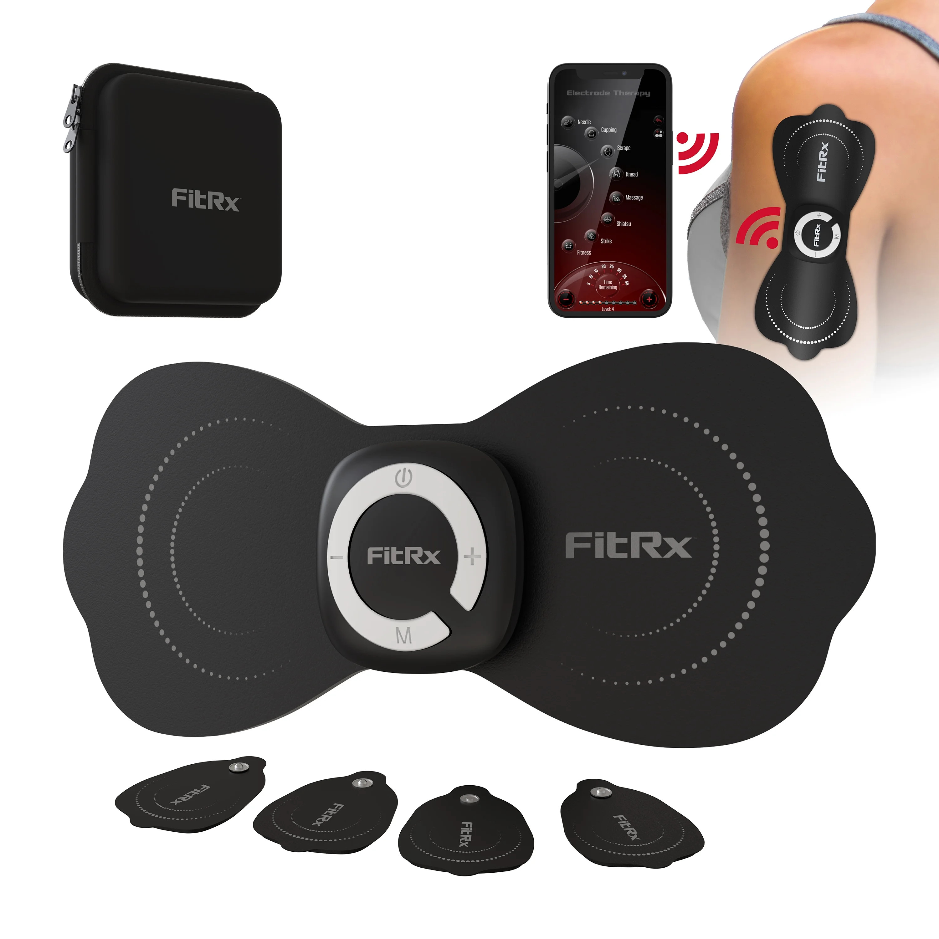 FitRx Electrode Wireless Massager - Rechargeable TENS Unit Muscle Stimulator with App Control | Walmart (US)