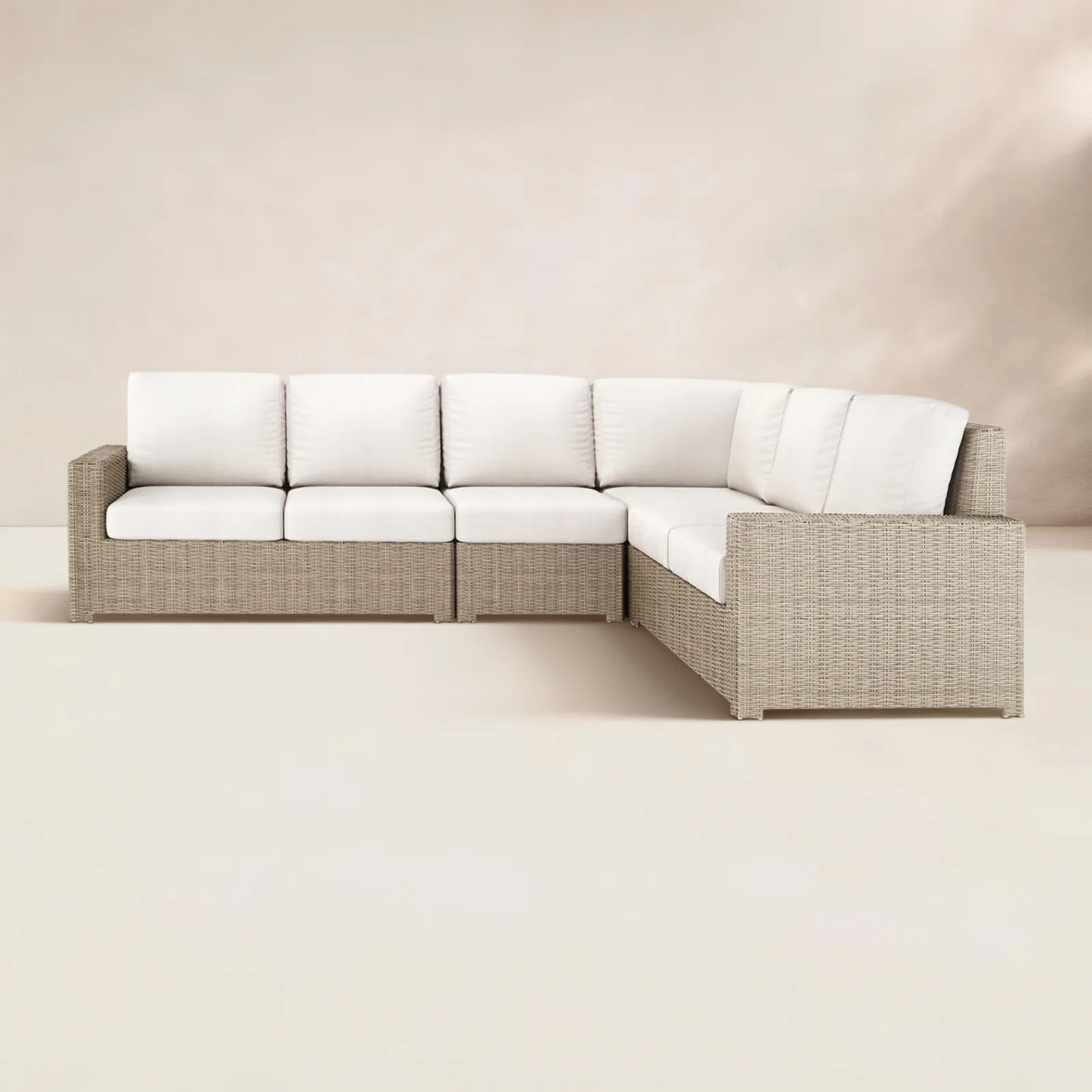 Hutsonville 116" Wide Outdoor L-Shaped Patio Sectional with Cushions | Joss & Main