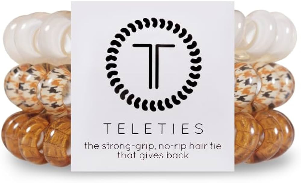 TELETIES - Large Spiral Hair Coils - Fall Collection - Ponytail Holder Hair Ties for Women - Phon... | Amazon (US)