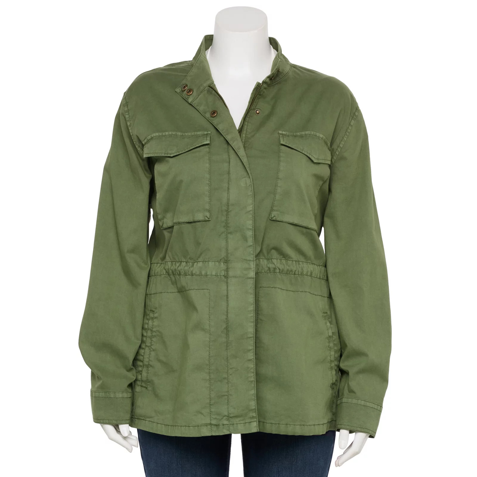 Plus Size Sonoma Goods For Life® Patch Pocket Utility Jacket, Women's, Size: 1XL, Manolo Green | Kohl's