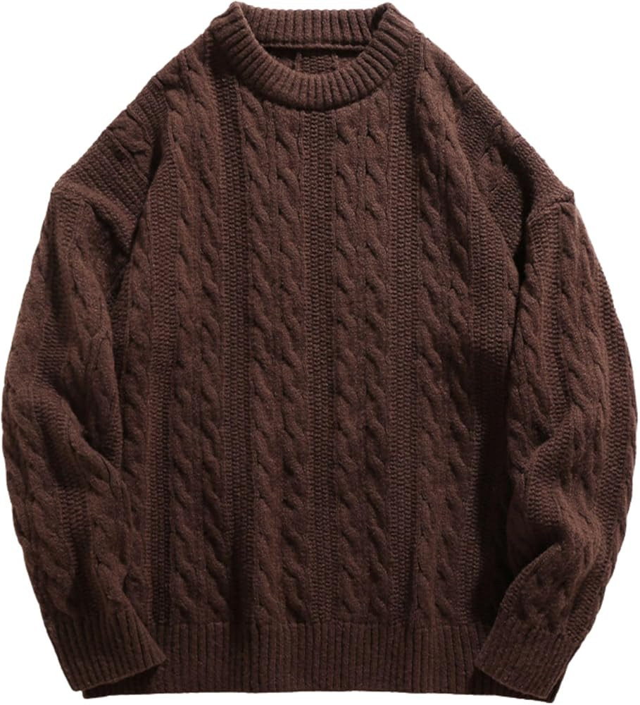 FindThy Women’s Oversized Sweater Crewneck Long Sleeve Solid Color Chunky Cable Knit Pullover T... | Amazon (US)