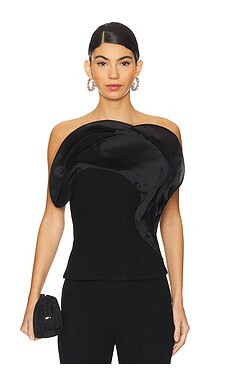 Gaurav Gupta The Wave Ruffle Top in Black from Revolve.com | Revolve Clothing (Global)