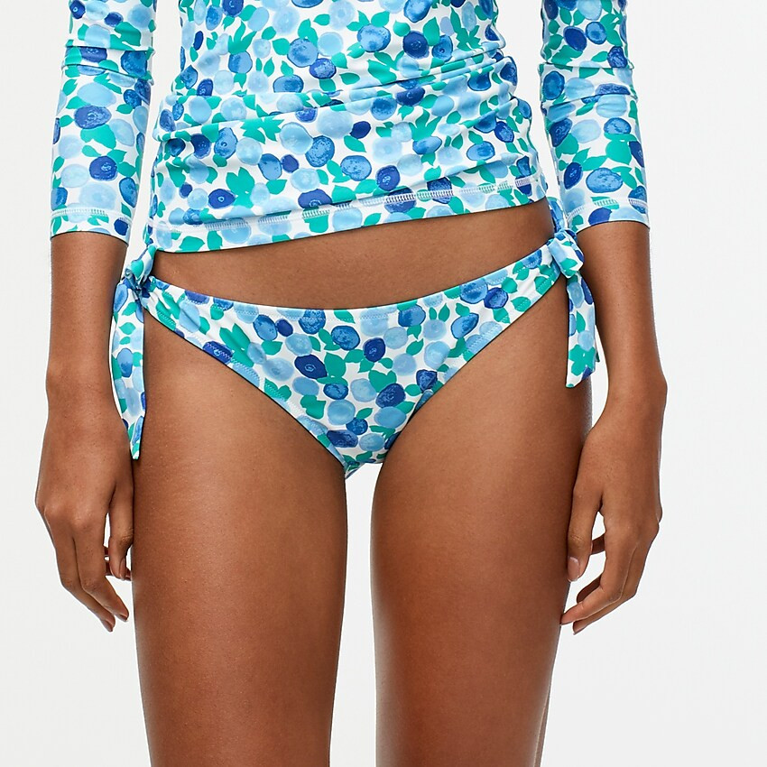 Eco side-tie bikini bottom in blueberry floral | J. Crew US