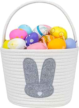 CubesLand Easter Basket for Kids Boys and Girls, Adorable Bunny Basket for Easter Egg Hunts, Soft... | Amazon (US)