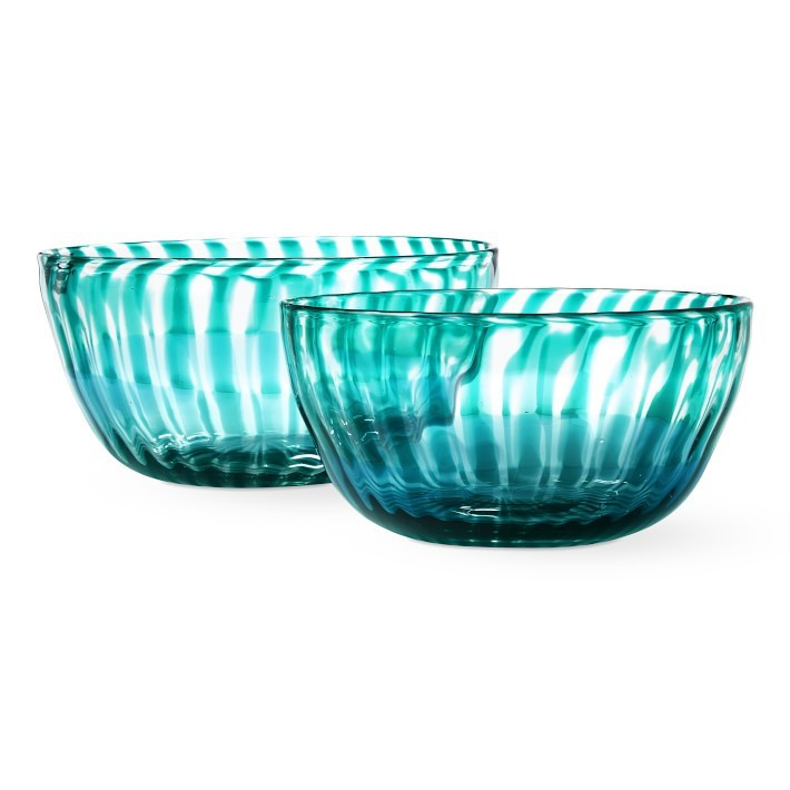 Glass Striped Salad Bowls | Williams-Sonoma