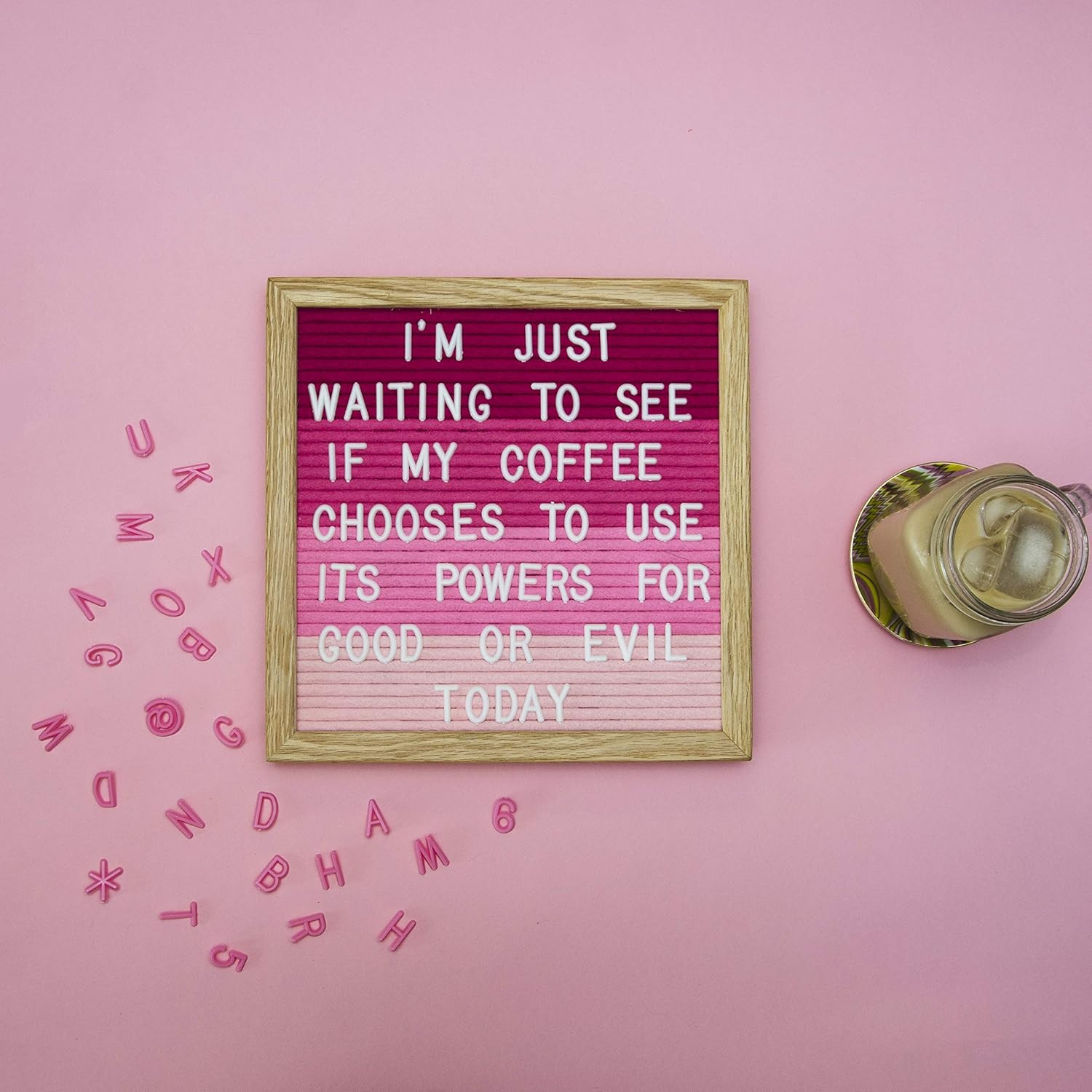 Pink Colorblock Felt Letter Board, 10"x10" Changeable Letter Board + 300 White Plastic Letters, W... | Amazon (US)