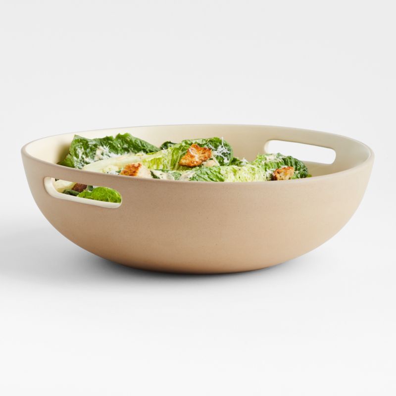 Cae Sal Butter Yellow Stoneware Serving Bowl by Molly Baz | Crate & Barrel | Crate & Barrel